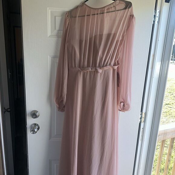 NWT Dessy Collection Sz 16-R Toasted Sugar Long Sleeve Evening Gown. $265.00 - Picture 4 of 10